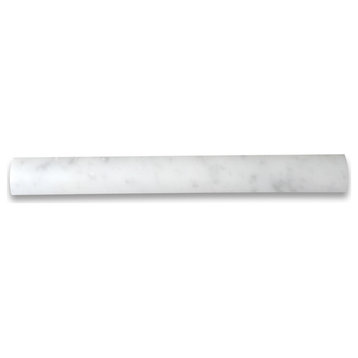 Carrara White Marble Round Cover Edge Pencil Liner Trim Molding Honed, 1 piece