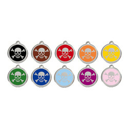 Red Dingo Skull & Crossbones ID Tag - Dog Toys