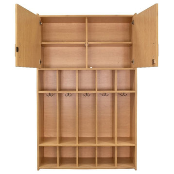 Tot Mate 46" Contemporary Wood Composite School Age Floor Locker in Maple