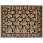 Bareens Designer Rugs - Art Nouveau William Morris Olive Wool Rug - 8'0'' x 9'9'' - Designed with mesmerizing intricacy and gorgeous color palette, this hand-knotted masterpiece demonstrates the beauty and electrifying thrill of Pak Persian art. These meticulously hand-knotted Pak-Persian rug is made with pure wool and features breathtaking traditional, transitional, and tribal designs in bold luxurious color pallets. Known for their intricate designs these rugs are a reproduction of Persian rugs, made in Pakistan with unique Mughal designs. Made by master weavers using the same Persian texture, design and dying technique, we wanted to produce the most significant manifestation of Persian art, life, and culture. This rug is most famous for its exceptional quality, incredible designs, patterns, and vibrant rich color. Pak-Persian rugs made with Persian weave with high knot counts, which enables the high intricacy and detail found in the patterns are also referred to as "State of art", each color adds a rich beautiful detail in the artwork of this rug. The design, color, and beautiful chromatic composition with a vibrant sheen with intricate designs, exude beauty, elegance, and quality make this rug a masterpiece of its own.