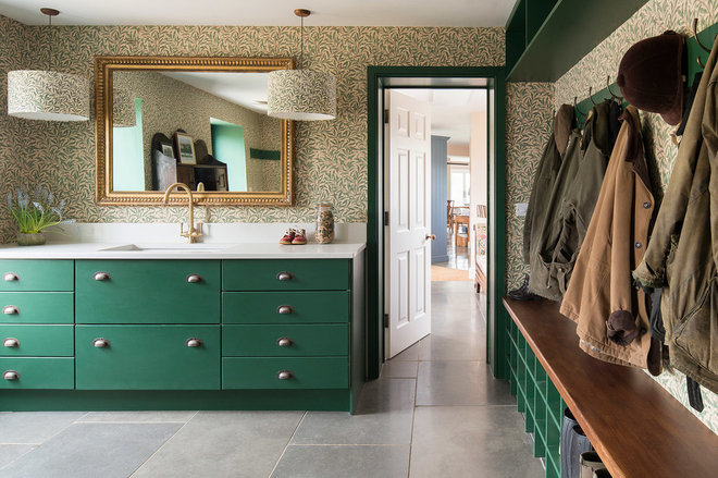 Farmhouse Entry by Lucy Cunningham Interiors Ltd