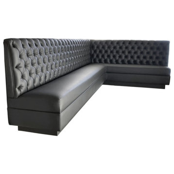 L Shaped Tufted Banquette, Upholstered Dining Banquette, Custom, A 60"xB 60"