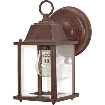 Nuvo 1-Light 9" Wall Lantern Cube Lantern with Clear Beveled Glass