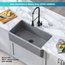 Turino 33" Farmhouse Reversible Apron Front Fireclay 1-Bowl Kitchen Sink MWH