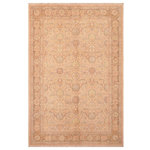 Bareens Designer Rugs - Turkish Knotted Istanbul Jonathan Tan/Brown Wool Rug 6'1'' x 8'11'' - Designed with a mesmerizing intricate traditional motif this glorious hand knotted rug is a masterpiece that will fill any space with sophistication and grace. An exhilarating color pallet with an elaborate design, this masterpiece features luxurious hand spun wool with all vegetable dyes to add comfort and style to your decor. The design, color and beautiful chromatic composition with a sheen in traditional and transitional designs, exude beauty, elegance and quality make this rug a masterpiece of its own.