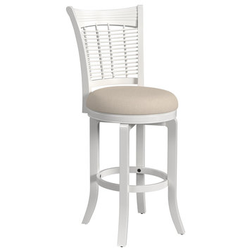 Hillsdale Bayberry Swivel Stool, White, Bar Height