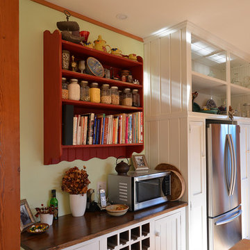 Kitchen and Bookshelf