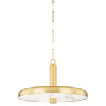 Hudson Valley Lighting - Reynolds 1 Light Pendant, Aged Brass, 12.5" - Sleek and sophisticated, this modern take on a dome pendant light features an alabaster lens underneath a smooth, elegant Aged Brass shade. This streamlined design is just as chic alone as it is in multiples.