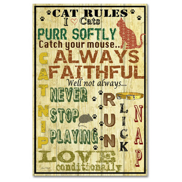 Jean Plout 'Cat Rules' Canvas Art, 22x32