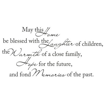 Decal Vinyl Wall Sticker May This Home Be Blessed, Black