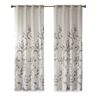 Burnout Rug Cecily Botanical Burnout Printed Window Panel, Belen Kox - Contemporary ...