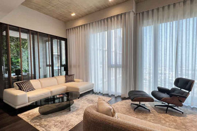 Example of a minimalist living room design in Other