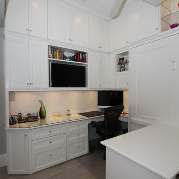 Custom White Office with Wallbed