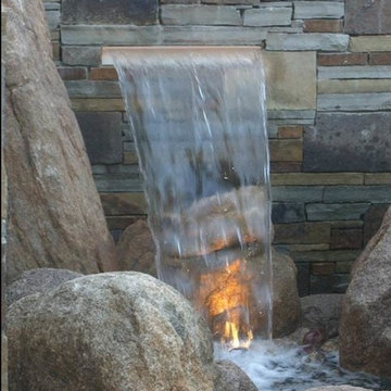 Rock & Sculptured brick waterfall