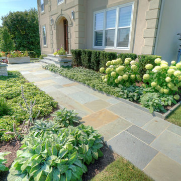Hawthorn Woods Colonial - Entry Courtyard and Fireplace Terrace