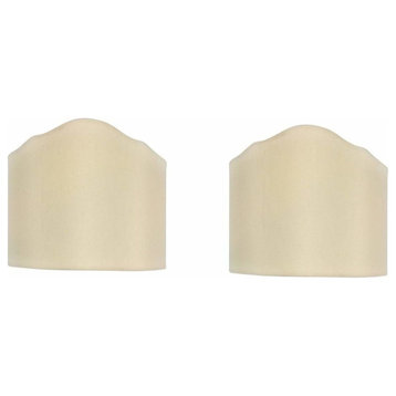 6" Wall Sconce Shield Lamp Half Shades, Set of 2, Eggshell Silk