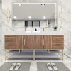 Madison 84" Free Standing Double Sink Vanity with Reinforced Acrylic Sink, White Oak
