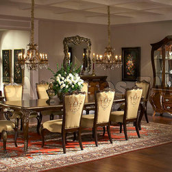 "Michael Amini" Radiant Chestnut 7 PC Dining Set, Imperial Court Collection - Furniture