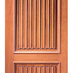 Colonial Single Door, Hand Carved 2-Panel in Mahogany - Front Doors