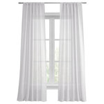 Half Price Drapes - Purity White Linen Sheer Curtain Single Panel, 50"x96" - You will instantly fall in love with the Purity Sheer Linen Panel. The refined look of these sheer drapes blends seamlessly with any color scheme or decor, from classic to modern. They create a warm atmosphere with beautiful light diffusion perfect to soften any room while still providing privacy. For proper fullness panels should measure 2-3 times the width of your window/opening. Bring your home design to its fullest and most stylish potential with the Purity Sheer Linen Panels.