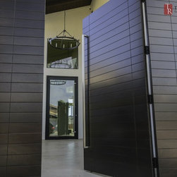 Mediterranean Garage Doors with Matching Entry Gates - Home Fencing And Gates