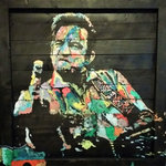Matt Pecson Art - "Color Cash" Johnny Cash Wood Wall Art, 40"x40" - This is a unique modern pop art painting on wood pallet boards of Country music great Johnny Cash. This is a custom piece of artwork, similar to the one pictured, and is made to order. The pallet boards will vary based on availability. It won't exactly match the ones pictured, but instead will be a one of a kind piece of artwork.