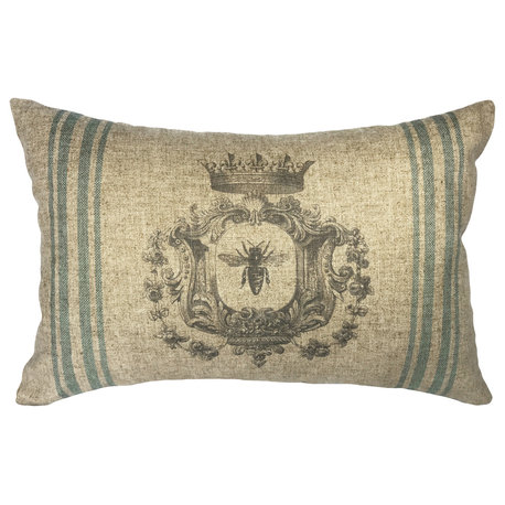 Bee Striped Linen Pillow