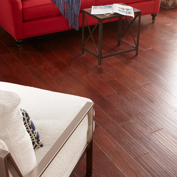 Nautical, Patriotic Living Room - Tradition Hickory Almond, Engineered Hardwood