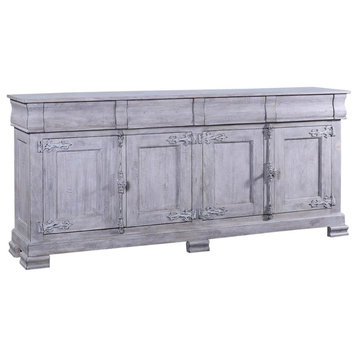 Sideboard Philippe French Pickled Antique White Solid Wood Cremone