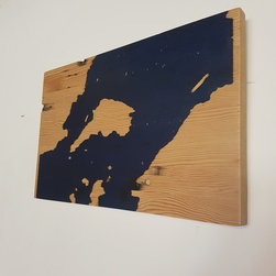 Mapped Wall Art: Keates Island, BC - Mixed Media Art