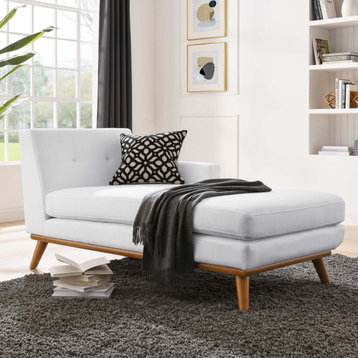 Engage Right-Facing Upholstered Fabric Chaise, White