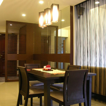 Mirror feature to hide away the household shelter and a divider to block the mai