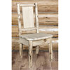 Montana Woodworks Wood Side Chair with Laser Engraved Pine Design in Natural