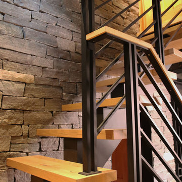 Mono-Stringer Stairs and Flat Bar Railing, Finger Lakes, NY
