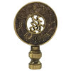 Royal Designs Good Fortune Oriental Motif Finial for Lamp, Antique Brass, S
