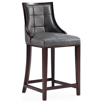 Fifth Avenue Faux Leather Counter Stool, Pebble Gray, Single