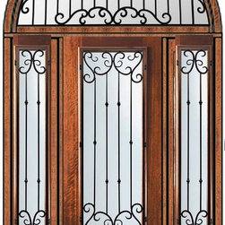 Pre-hung Sidelites-Transom Door 96 Mahogany Valencia 3/4 Lite - Front Doors