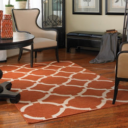 Modern Lattice Area Rug-Orange - Area Rugs