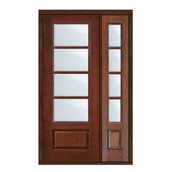 Prehung Patio Sidelite Door 96 Fiberglass 3/4 Lite 4 Lite SDL Glass - Patio Doors
