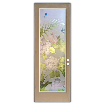 Front Door - Hibiscus Anthurium - Fiberglass Grain - 36" x 80" - Knob on...