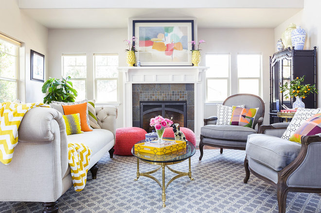 Contemporary Living Room by Leslie Harris-Keane Interior Design