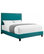 Picket House Furnishings Emery Upholstered Platform Bed, Teal, Queen
