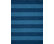 Flat Weave Stripe Pattern Blue Wool Handmade Rug - PV36, 8x10