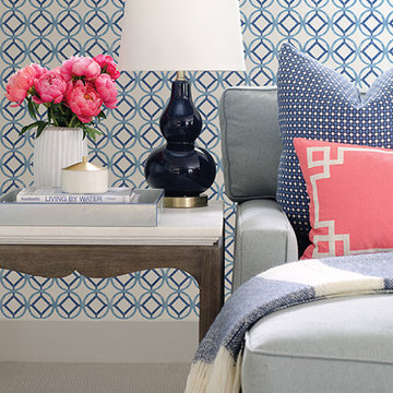 Star Bay Blueberry Geometric Wallpaper