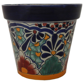 Mexican Ceramic Flower Pot Planter Folk Art Pottery Handmade Talavera 38