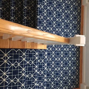 Navy Geometric Stair Runner