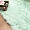 Plush and Soft Faux Sheepskin Fur Shag Area Rug, Mint Green, 2' X 3'