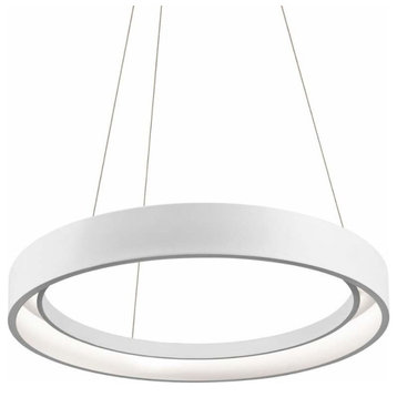 Fornello LED 1-Ring Pendant, Sand Textured White