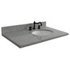 37" Gray Granite Countertop and Single Oval Right Sink