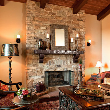 Rustic Stone Fireplace